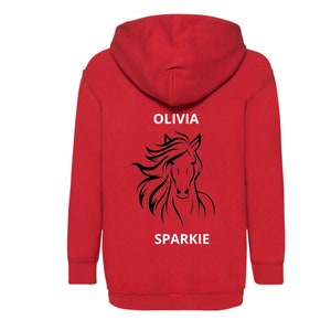 Personalised Children and Adults Horse Hoodie, Riding Horse Hoodie, Equestrian Jumper, Horse Hoodie Custom