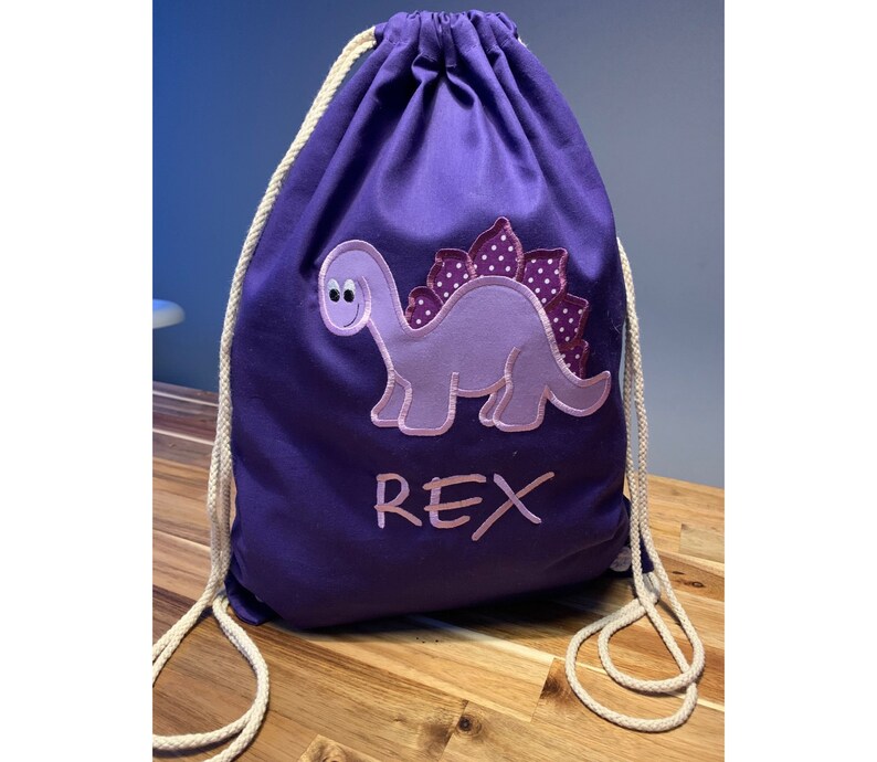Drawstring Bag Dinosaur School PE Bag Everyday Bag Dinosaur Gym Bag Personalised PE Bag Kids School Bag Nursery Bag Dinosaur shoe Bag