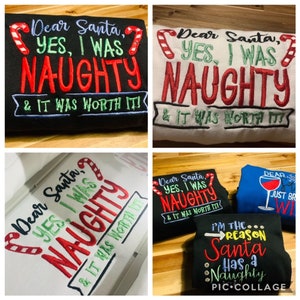 Personalised Santa Yes I Was Naughty Adults Christmas Hoodie  - Embroidered with Optional First Name on the back