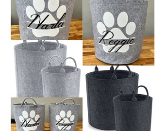 Gorgeous Personalised Dog Toy Basket / Pet Toy Basket  /  Dog Toys Storage Bag, Dog Toy Bin, Dog Toys Organizer, Gift for Dog Lovers