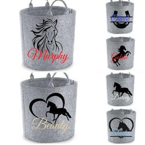 Personalised Horse Basket / Storage Basket / Horse Organiser / Gift for Horse Lovers