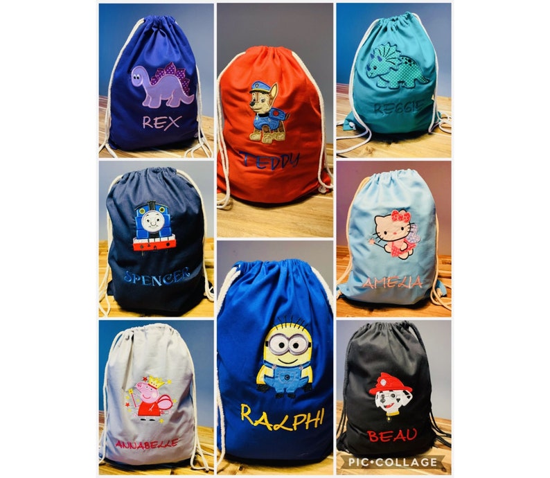 Drawstring Bag Dinosaur School PE Bag Everyday Bag Dinosaur Gym Bag Personalised PE Bag Kids School Bag Nursery Bag Dinosaur shoe Bag