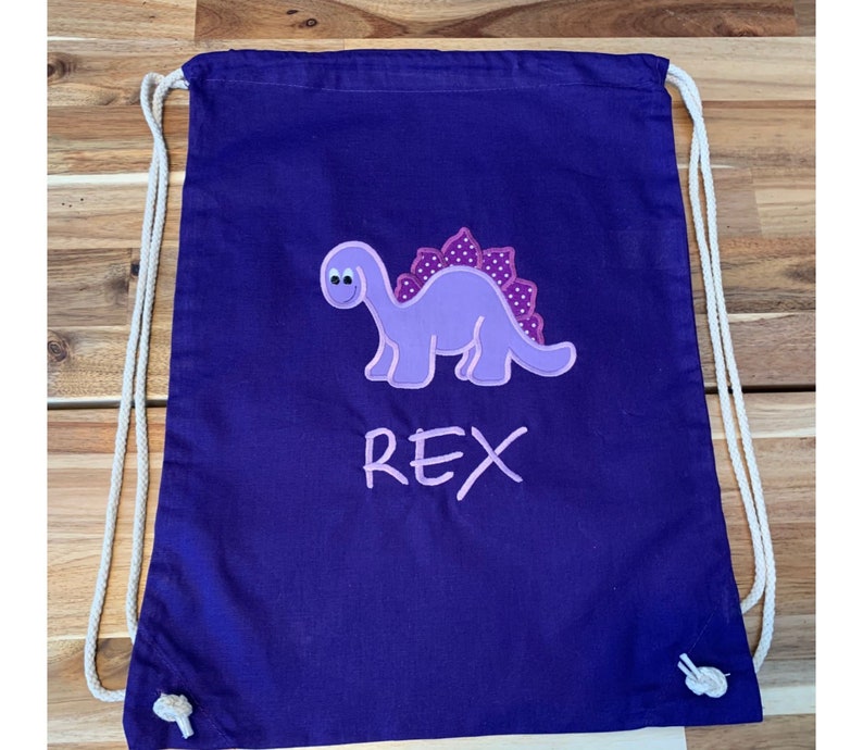 Drawstring Bag Dinosaur School PE Bag Everyday Bag Dinosaur Gym Bag Personalised PE Bag Kids School Bag Nursery Bag Dinosaur shoe Bag