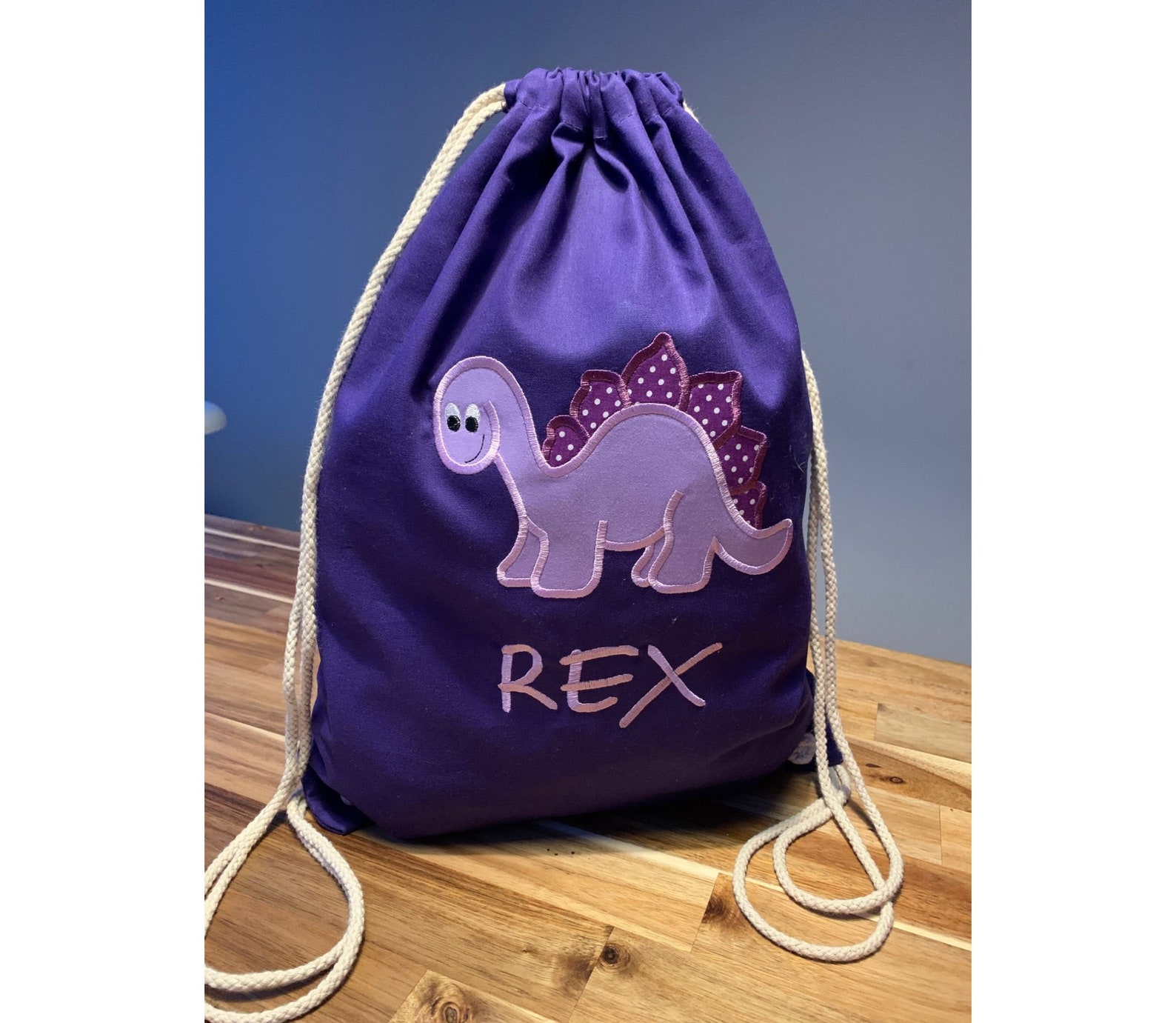 Personalised PE Bag Kids Dinosaur Gym Bag Drawstring Bag Etsy UK