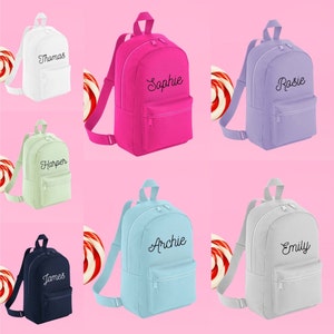 Kids Personalised School Backpack, with child&#39;s name Embroidered