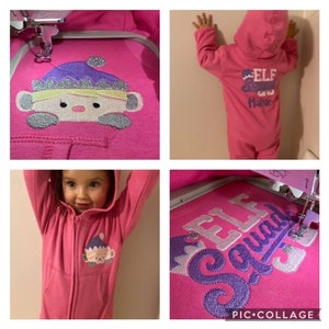 Personalised Childrens Super lovely Elf Squad Girl Design All in One&#39;s with Embroidered with Name