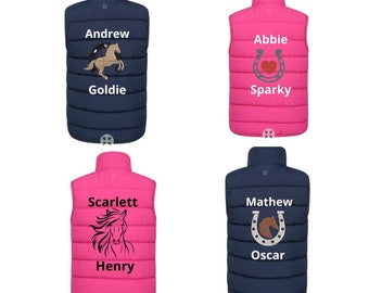 Kids Horse Riding Gilet, Riding Jacket, Personalised Kids Horse Ring Coat, Personalised Jacket, Kids Coat, Riding Coat,