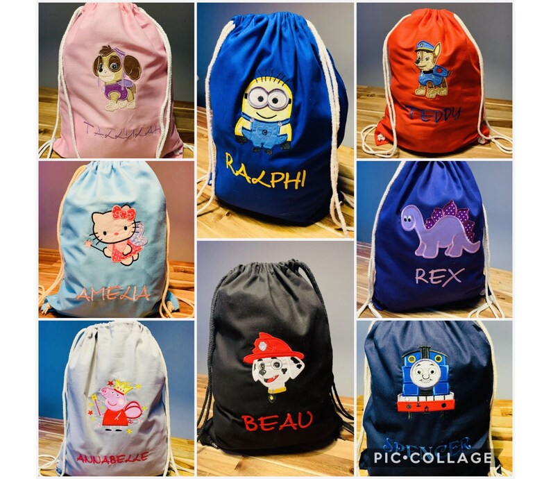 Drawstring Bag Dinosaur School PE Bag Everyday Bag Dinosaur Gym Bag Personalised PE Bag Kids School Bag Nursery Bag Dinosaur shoe Bag