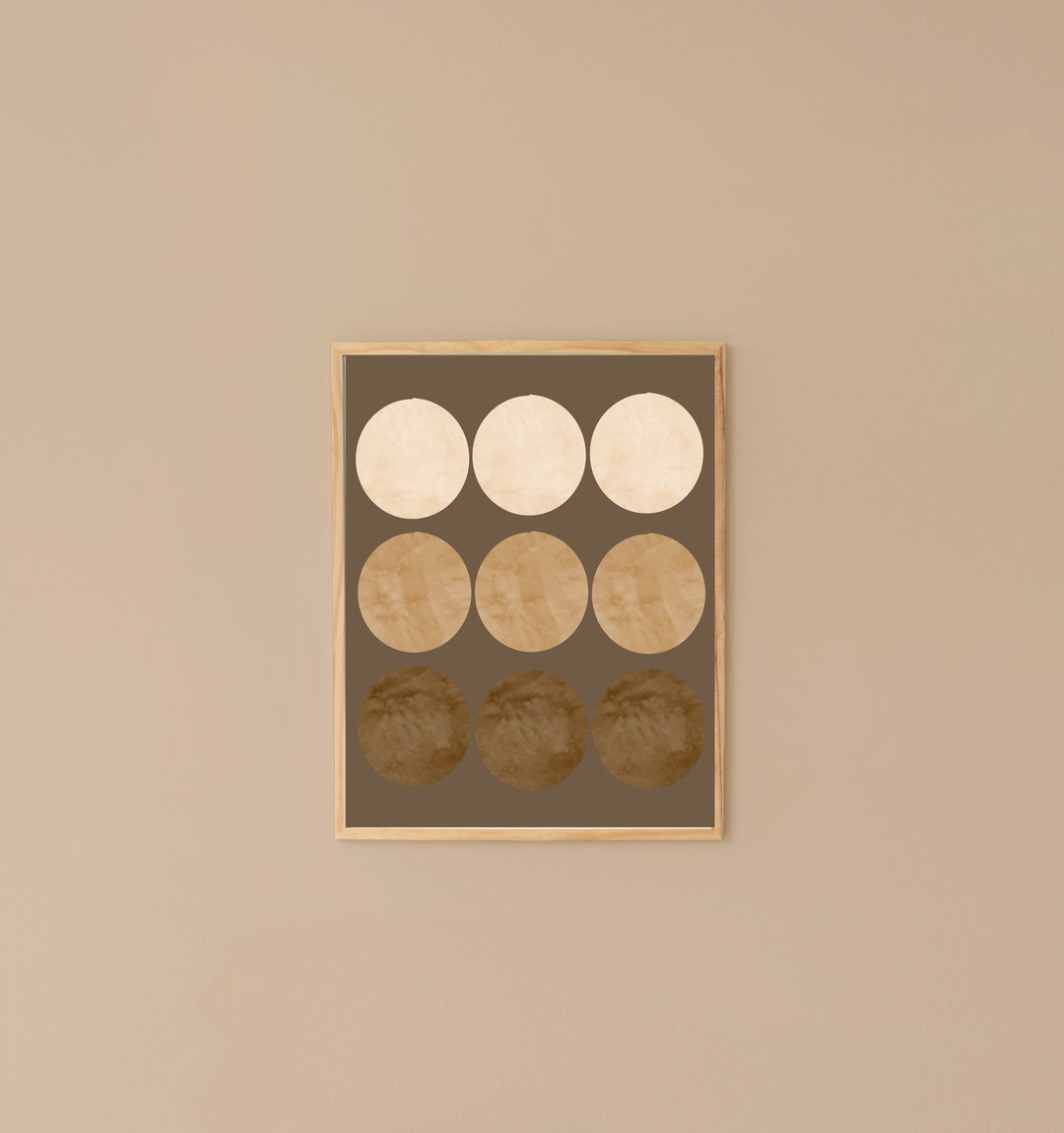 Nude Brown Circles Geometric Wall Art Decor Home Decor Minimalist