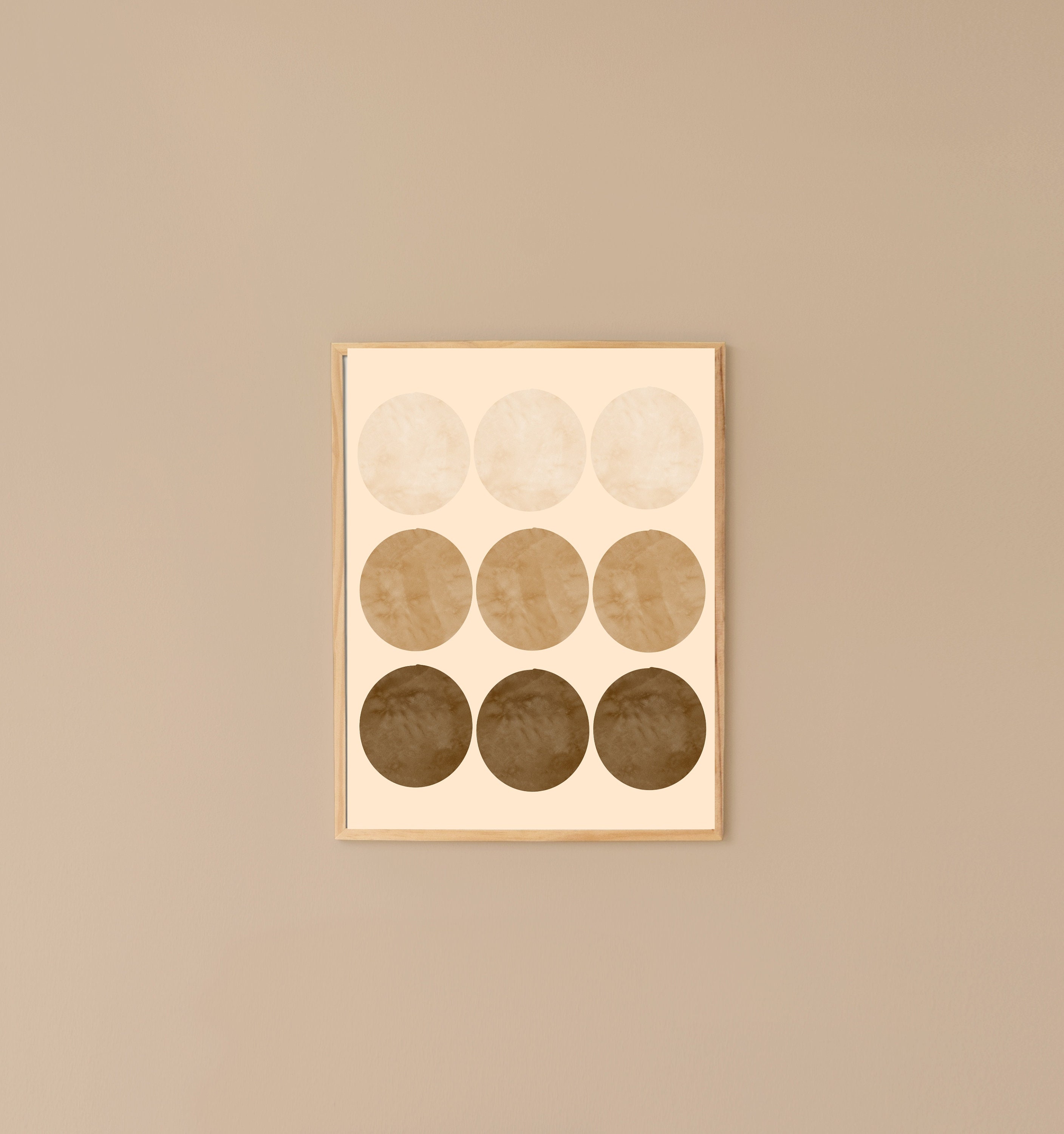 Nude Brown Circles Geometric Wall Art Decor Home Decor Etsy