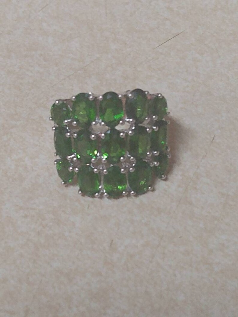 Sterling and Peridot ring size 5