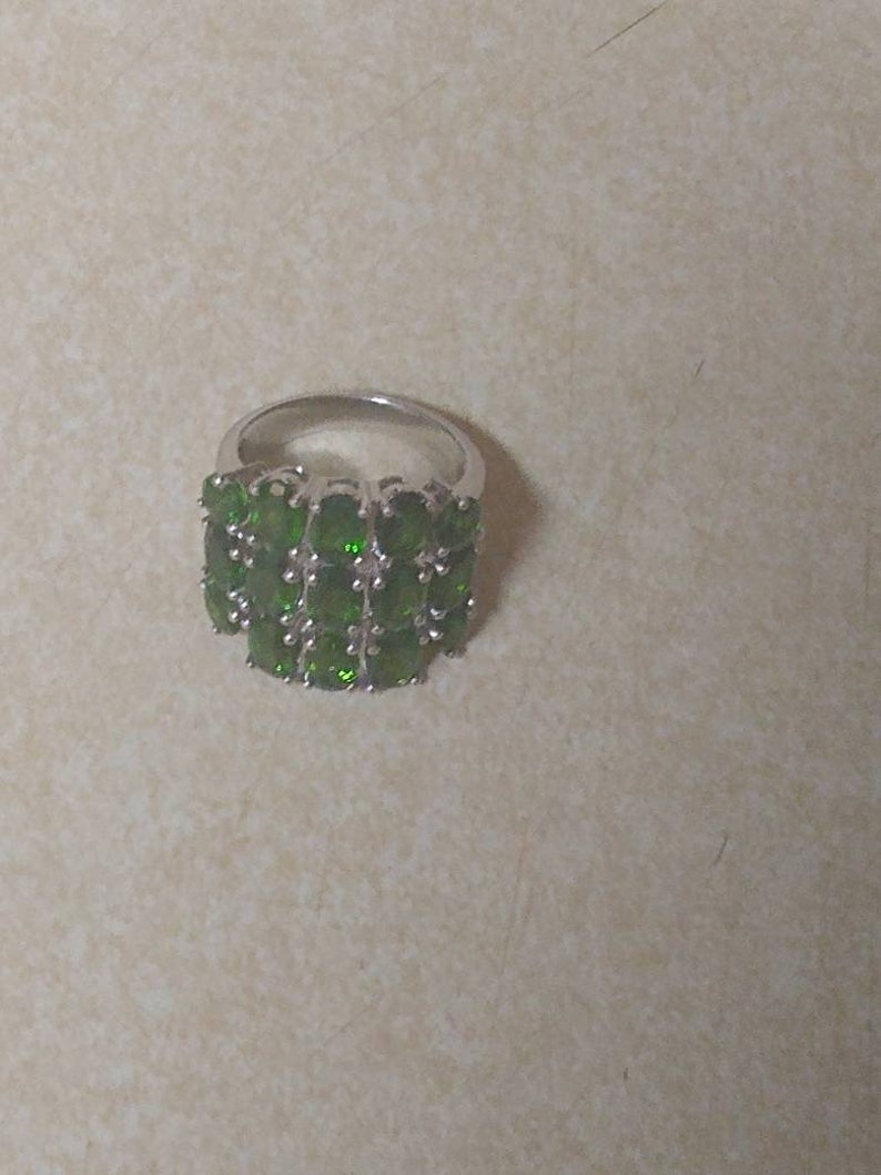Sterling and Peridot ring size 5
