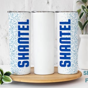 Personalized Glitter Tumbler with Straw: Stainless Steel Insulated Cup