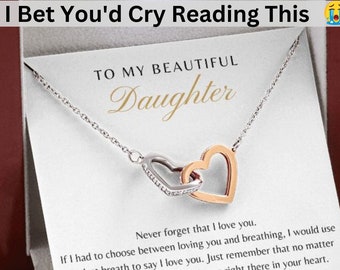 To My Daughter - Gift For Daughter - Never Forget That I Love You - Interlocking Heart - Christmas Present