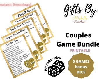 Date Night Game Bundle: Fun Couples Games with Dice (Printable)
