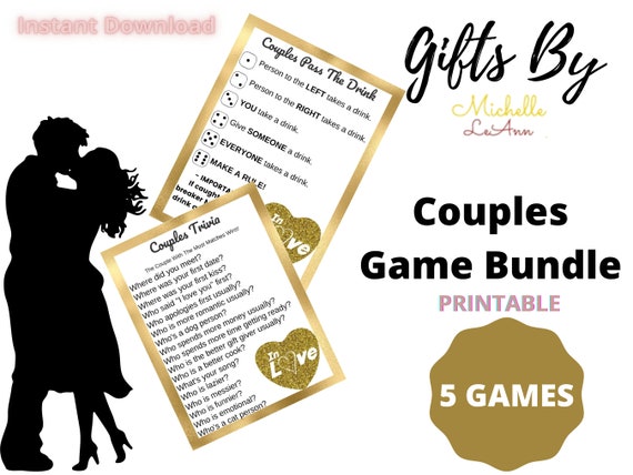 Couple Games Printable, Date Night Games, Dice Set Included, Anniversary  Games for Couples, Valentines Day Party Games, Couples Gift Ideas 