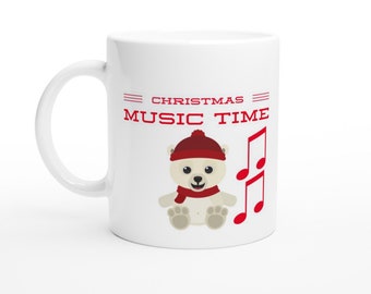 Merry And Bright, Christmas Mug - Cute Christmas Mugs, Christmas Music Time, Christmas Gift, Gift For Her, Best Christmas Present For Mom