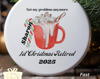 Personalized 1st Christmas Retired Ornament - Coworker Gift