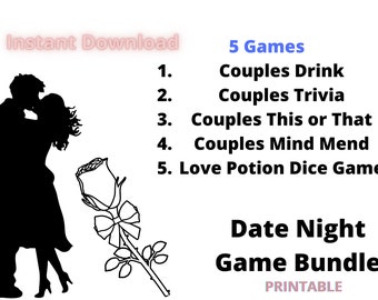 Date Night Game Bundle: Printable Couples Games with Dice (Digital Download)