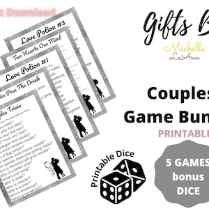 Rekindle Your Love Printable Games Couple, Dice Set Included, Anniversary Games for Couples, Couples Gift Ideas, Couple Games Printable