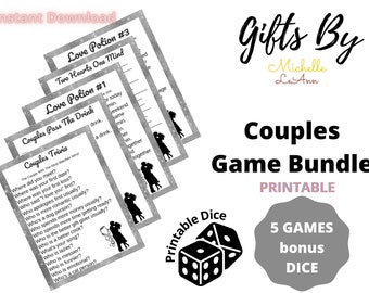 Couples Game Bundle: Date Night Printable Games with Dice (Digital Download)