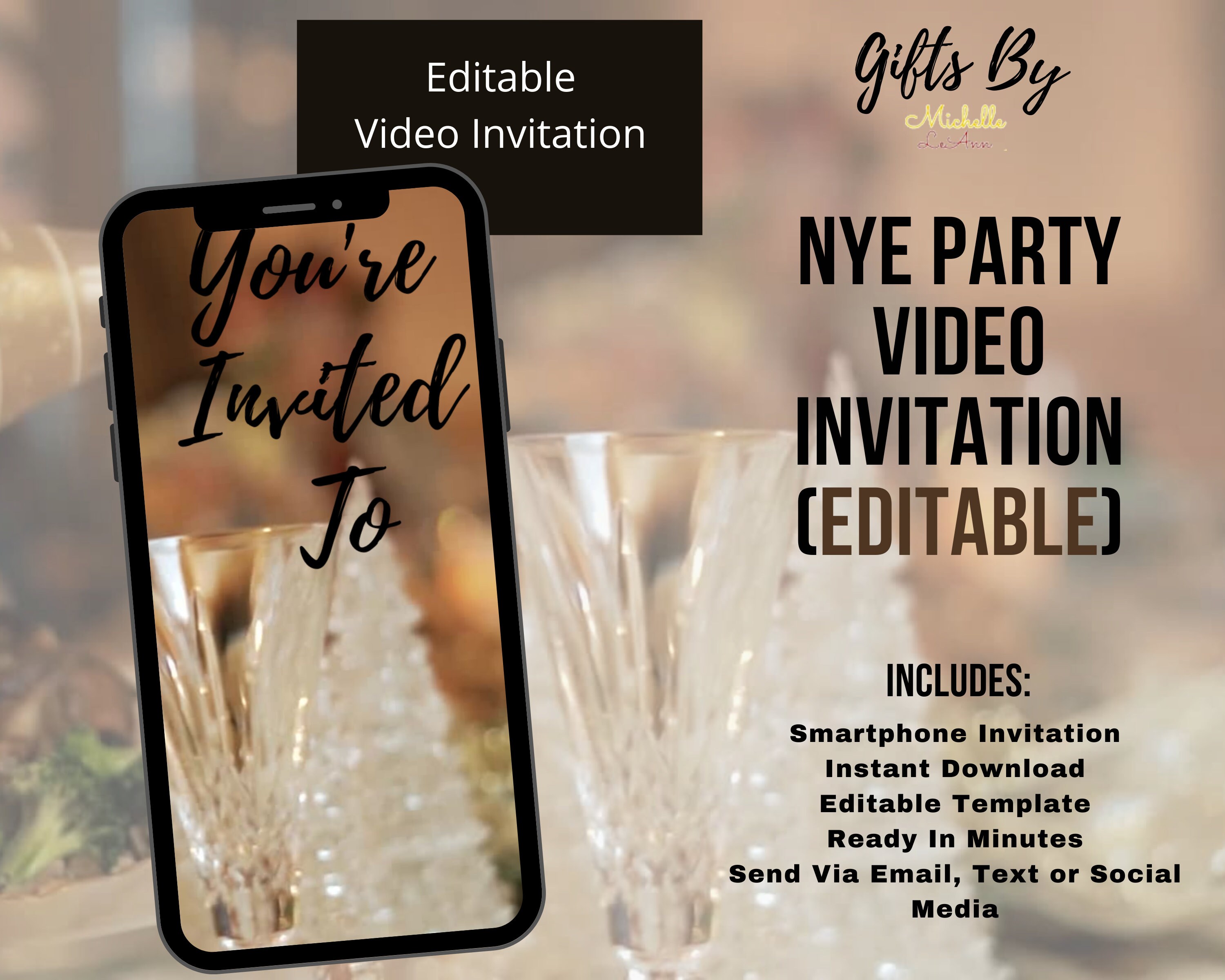New Year's Eve Party Invitation Template New Years Party - Etsy