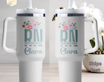 Nurse Gifts, Personalized RN Tumbler, Nurse Gift, Custom Travel Mug 40 oz