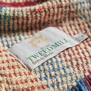 Recycled Wool Blanket: Rustic Multi-Coloured Throw, Tweedmill British Made (120cm x 150cm)