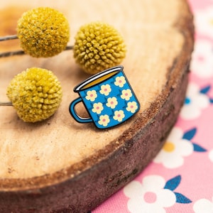 TASSE VON TEE Kaffee Emaille Pin Glückliche Tasse Cuppa Geschenk Nettes hübsches blaues Abzeichen Brosche Accessoire