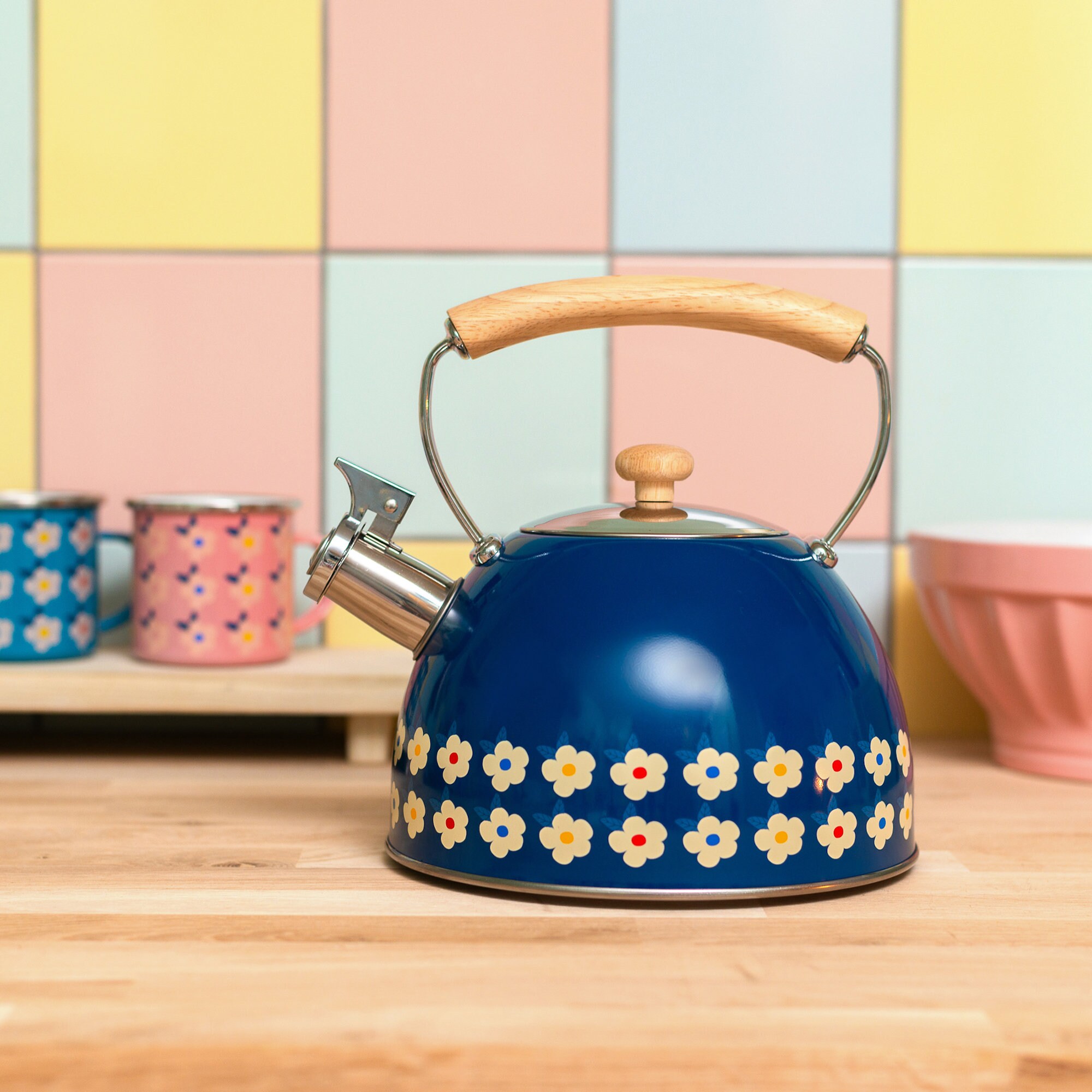 BEAUTIFUL STOVE TOP Singing Kettle Midnight Navy Blue All Hob Types and Induction and Gas Tea Pot Real Wood Handle Stainless Steel Etsy Canada