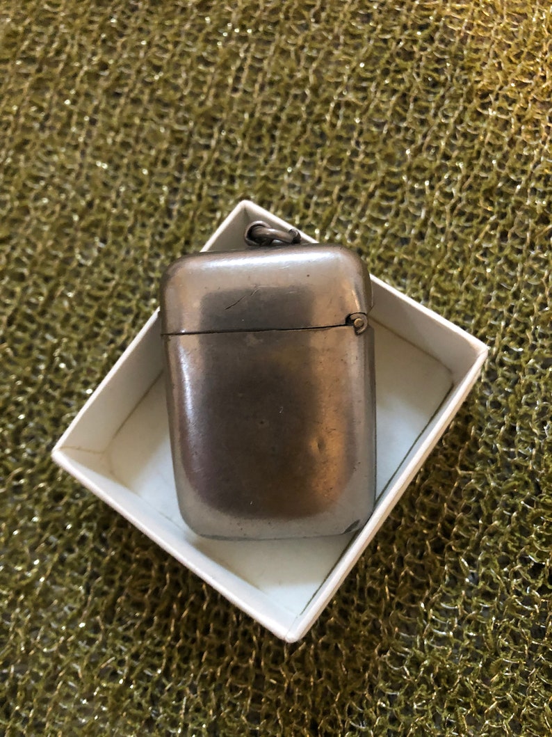 Vintage metal match holder with striker Etsy