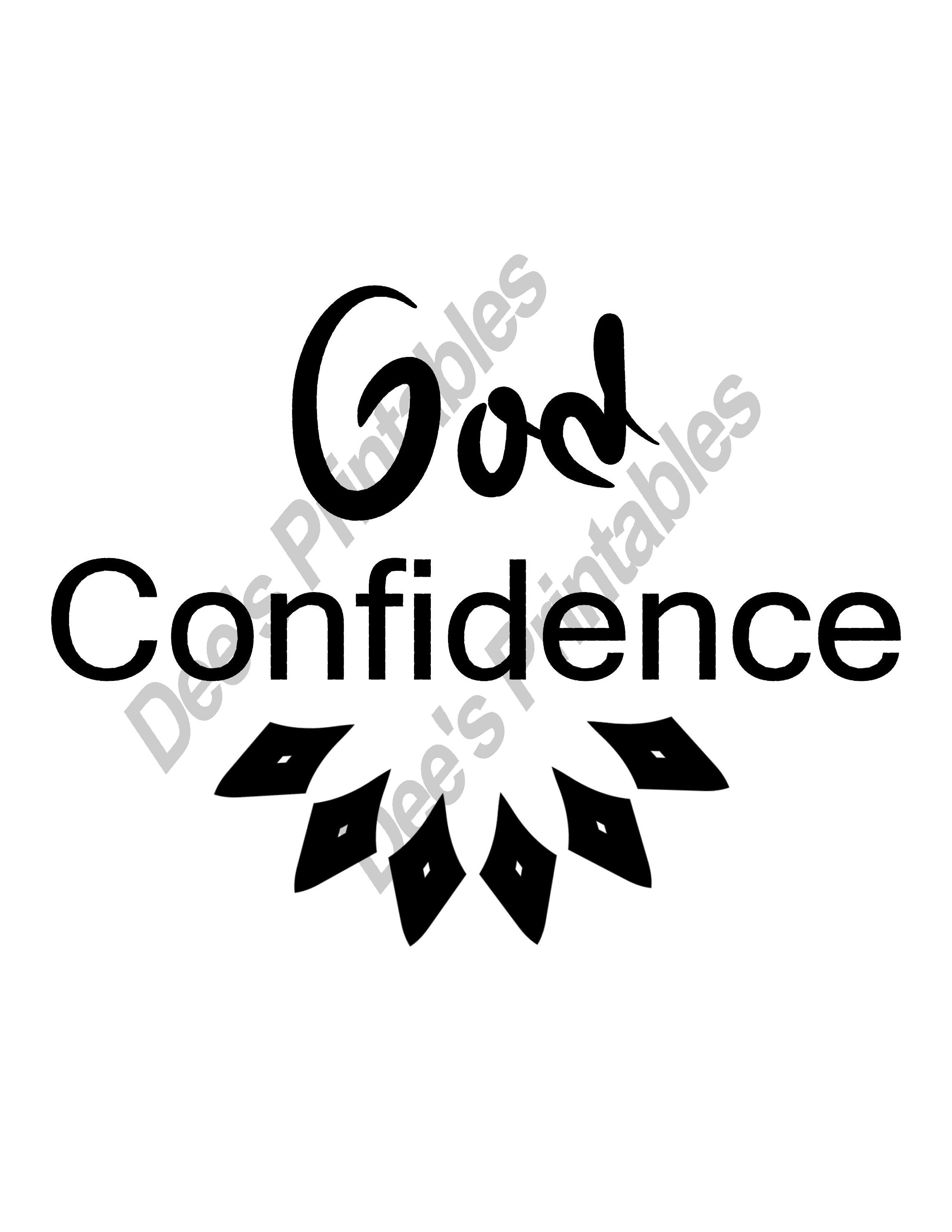 God Confidence Printable Download Christian saying | Etsy