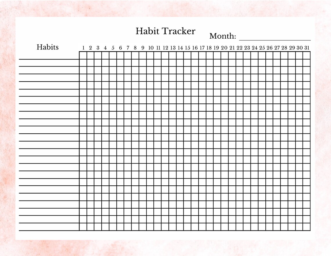 Printable Habit Tracker, Meal Planner, and Productivity Pages in Pink ...