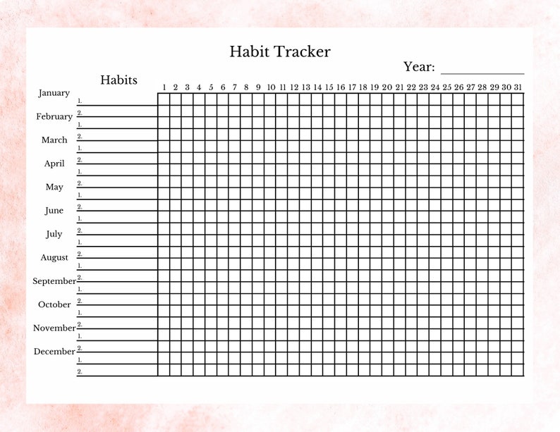 Printable Habit Tracker, Meal Planner, and Productivity Pages in Pink ...