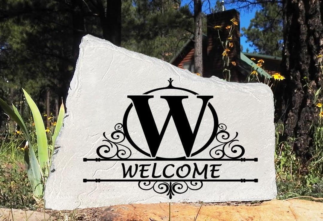 Antique Welcome Stone Custom Personalized Entryway Decor - Etsy