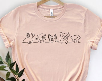 Cute Pigs Shirt, Pig Shirt, Graphic tees for women, Animal Lover Shirt, Pig Gifts Shirts, Animal t shirt, Pig gifts shirt, Graphic Tees