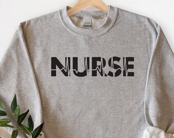 Nurse Heartbeat Sweatshirt, Cute Nurse Sweatshirt, Nurse Sweatshirt, Nurse Graduation Sweatshirt, Nurse Gift, Nurses Week Gift
