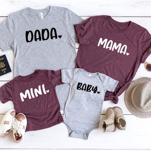 Mommy and me shirts, Dada Mama Mini Shirt, Dada Mini shirt, Matching Mothers Day Shirt, Matching Family shirt, Matching Family Outfits