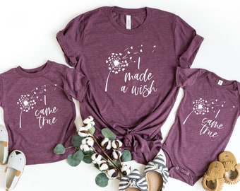 I Made A Wish I Came True Mom and me Matching Shirts, Mommy and me shirts, Matching mothers day shirts, Matching Family shirts, Mom and me