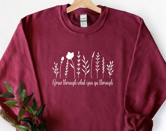 Flower Sweatshirt, Plants Sweatshirt, Floral Sweatshirt, Wildflower Sweatshirt, crewneck sweatshirt women, womens sweatshirt,