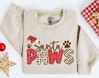 Sudaderas de Navidad para mujer, sudadera de perro de Navidad, sudadera de gato de Navidad, sudadera de pata de Navidad, suéter de Navidad, suéter de vacaciones