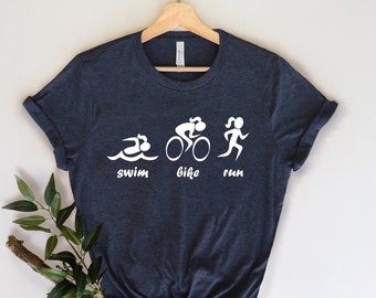 Triathlon Shirt, Swim Bike Run Shirt, Triathlon Gift, Race Shirt, Running Shirt, Swimming Shirt, Biking Shirt, Tri Shirt, Sports shirts