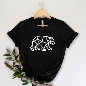 Bear Shirt, Personalized shirt, animal lover gift,Geometric bear shirt, Paper crane shirt,Graphic tee, Bear tee, animal shirt, Animal shirt