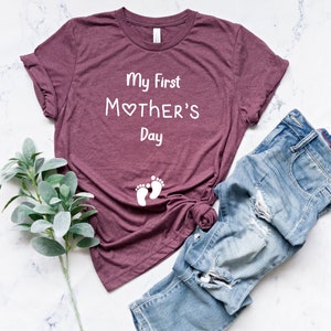 My First Mother's Day Shirt, Pregnancy Announcement Shirt, Gift for wife mother's day, First mother's day gifts, First mother's day shirt image 3