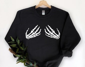 Skeleton sweatshirt, Spooky skeleton sweatshirt, Halloween women sweatshirt, Funny Halloween Sweatshirt, Halloween Party Sweatshirt