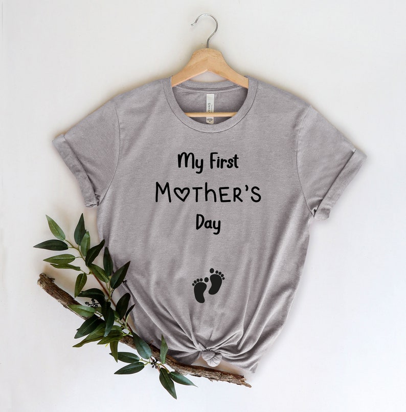 My First Mother's Day Shirt, Pregnancy Announcement Shirt, Gift for wife mother's day, First mother's day gifts, First mother's day shirt image 5