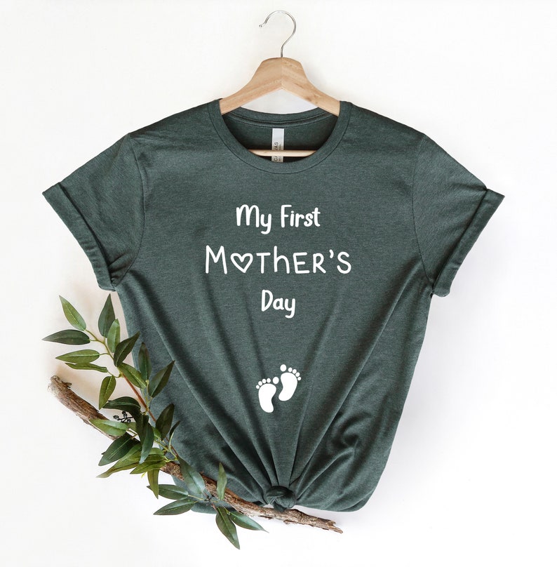 My First Mother's Day Shirt, Pregnancy Announcement Shirt, Gift for wife mother's day, First mother's day gifts, First mother's day shirt image 4