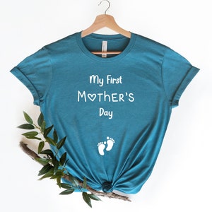 My First Mother's Day Shirt, Pregnancy Announcement Shirt, Gift for wife mother's day, First mother's day gifts, First mother's day shirt image 6
