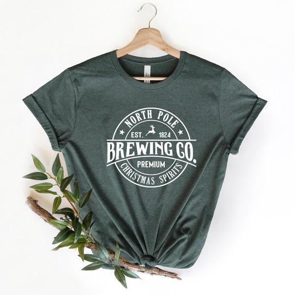 North Pole Brewing Co Shirt, Brewing Co Shirt, Christmas Spirit Shirt, Reindeer Christmas Shirt, Polar express pajamas, Christmas pajamas