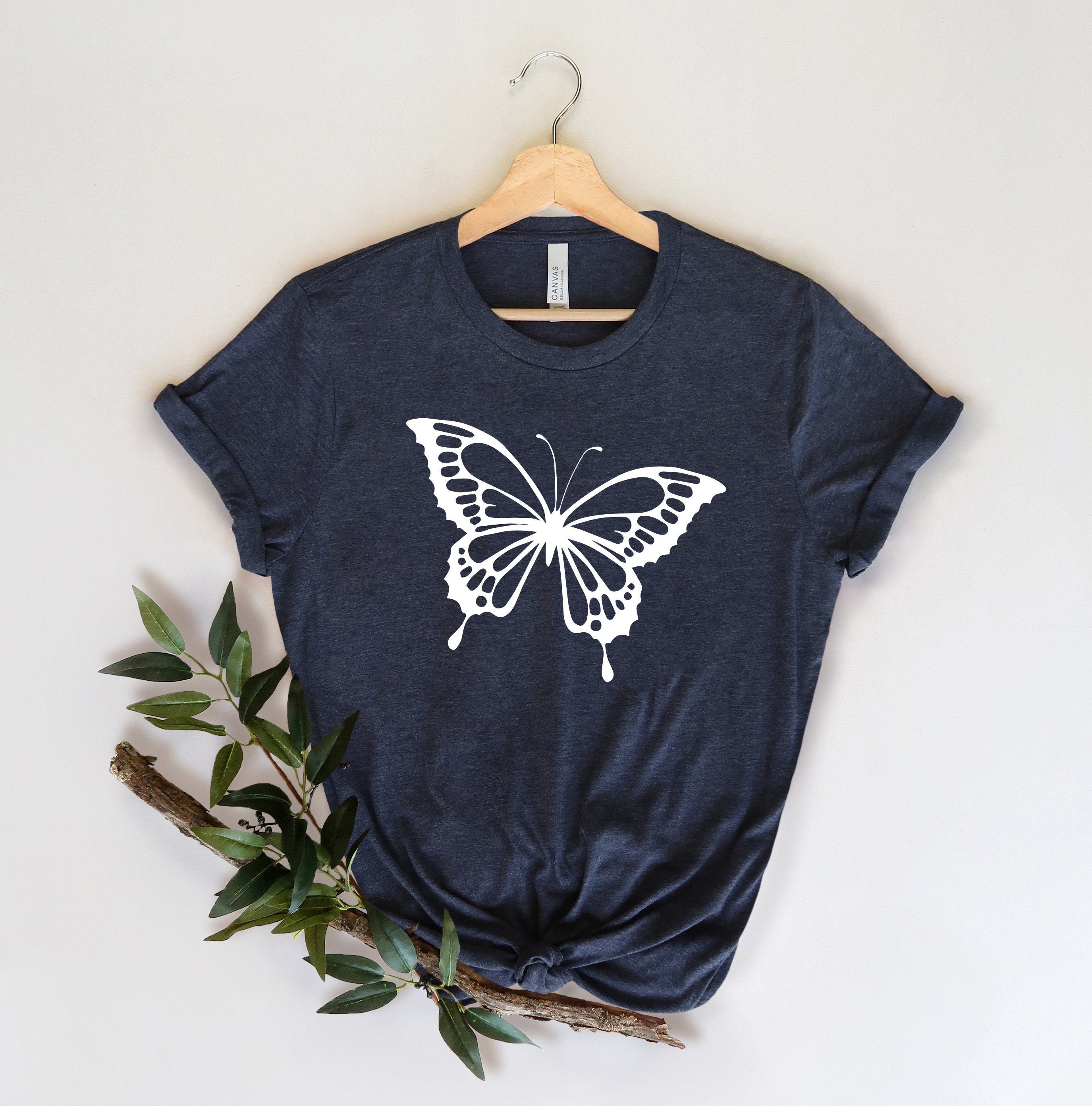 Butterfly Shirt Monarch Butterfly T-shirt Butterfly Pocket | Etsy